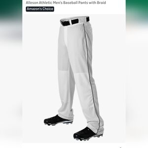 Baseball Pants With Braid White Size Small Mens Alleson Athletic New